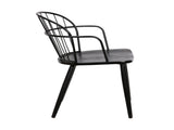 Drylan Steel Framed Side Chair in Black Powder Coated Finish and Black Brushed Wood B2736P511289