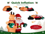 Santa Claus Hugging Reindeer Inflatable 6.8ft, 190D Polyester Christmas Yard Decor with 6 LED 16150534