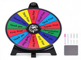 14-Slot Customizable Spinning Prize Wheel with Foldable Stand, Rewritable Tabletop Fortune Wheel 60013848