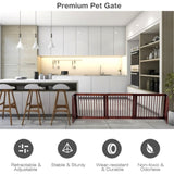 Wooden Pet Gate 3 Panels,Freestanding Length Adjustable 02256176