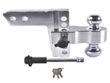 Aluminum Adjustable Trailer Hitch for 2.5-Inch Receiver, 6-Inch Drop/Rise Hitch, 18500LBS, with 2 31980505