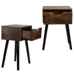 ZUN Set of 2 Mid Century Wood Side Table, End Table with 1 Storage Drawer, Nightstand for Bedroom Living W2181P144024