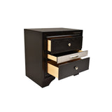 Traditional Style 2 Drawer Nightstand made with Wood in Black Color 808857578259