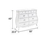 Opulence Modern Style 9- Drawer Dresser Made with Wood in Pearl White B009P240961