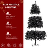 ZUN 7.5ft 2500 Branches Without Lights Without Pine Cones Tied Tree Structure Christmas Tree Black 48049194