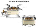 13KW Stepless Adjustable Camping Gas Stove Windproof 5 Burner Head Copper Preheating Tube, Piezo 29040017