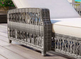 Outdoor Long Reclining Chaise, Wicker Lounge with Armrests, Patio Adjustable Recliner with Soft 81501367