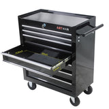 7 DRAWERS MULTIFUNCTIONAL TOOL CART WITH WHEELS-BLACK W1102107325
