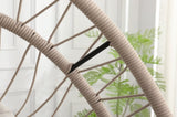 Outdoor egg-shaped hanging chair with stand, patio wicker swing egg-shaped indoor rocking W2500P288868