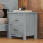 ZUN Vintage Two Drawer Wooden Nightstand, Simple and Generous, Large Storage Space,Light Gray 84200860