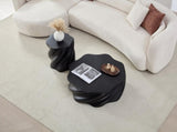 35" Fully Assembled Petal Coffee Table Sculptural Matte Black Fiberglass, Modern Organic Design, W2664P462014