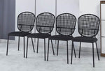 ZUN BLACK sennit chair,set of 4,dining chair,coffee chair W234P196521