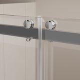56-60 in. W x 62 in. H Frameless Double Sliding Tub Door, Bypass Tub Shower Door Soft Closing, W1573P205868