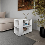 White Side Table in Melamine with Open Storage B062P290233
