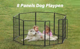 ZUN Dog Playpen Indoor Outdoor, 24" Height 8 Panels Fence with Anti-Rust Coating, Metal Heavy Portable W1134142990