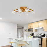 6-Light Crystal Ceiling Light for Dining Room, Modern Ceiling Lamp with Light Fixture For Entryway, W1592P251110