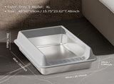 Grey XL10 Stainless steel cat litter box, made of thickened material to prevent scratching and 87943461