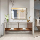 40*30inch LED Bathroom Beveled Mirror,3000-6000K Gradient Front and Backlit LED Mirror for W2091P214095