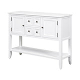 Cambridge Series Ample Storage Vintage Console Table with Four Small Drawers and Bottom Shelf for 63723924
