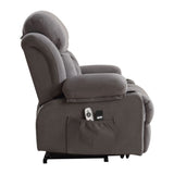Power Lift Recliner Chair with Heat and Massage Electric Fabric Recliner Chair for Elderly with Side W1807P298721