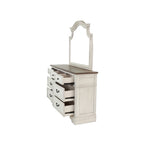 ZUN Antique White Wooden 1pc Dresser Only Bedroom Formal Antique Walnut Top Storage 7-Drawers Dresser B011P236768