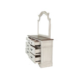 ZUN Antique White Wooden 1pc Dresser Only Bedroom Formal Antique Walnut Top Storage 7-Drawers Dresser B011P236768