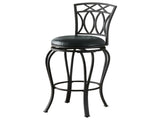 Black Swivel Bar Stool with Upholstered Seat B062P145672