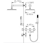 ZUN 1.5 GPM 10 in. Rain Shower System Wall Mounting Dual Bathroom Shower Set with Shower Heads in Matte SOAE749-10MB