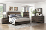Two-Tone Brown Black Finish 2-Drawers Nightstand 1pc Modern Industrial Design Bedroom Furniture B011P242817