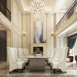 23.03" Wide Faux Leather High-Back Accent Chair, Comfy High Wingback Chair, Living Room Chair with W68057037