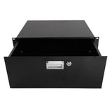 ZUN 19" 4U Steel Plate DJ Drawer Equipment Cabinet with Keys Black 24357019