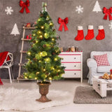 5ft Pre-Lit Artificial Christmas Tree - 100 Clear LED Lights 260 Tips PVC Red Berries Pine Cones UL 59692852