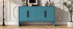 ZUN TREXM 4-Door Large Storage Retro Sideboard with Adjustable Shelves and Long Handles for Kitchen, N715P190423M