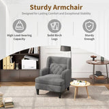 Upholstered Accent Chair Tufted Armchair for Living Room and Bedroom, Dark Grey N763P193158R