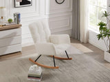 Comfy Upholstered Lounge Chair Rocking Chair with High Backrest, for Nursing Baby, Reading, Napping W876127878