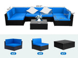 Fully Equipped Weaving Rattan Sofa Set with 2pcs Middle Sofas & 4pcs Single Sofas & 1 pc Coffee 61740829