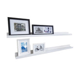 ZUN 46 Inches Floating Picture Display Ledge Wall Mount Shelf Denver Modern Design White 41680629