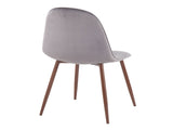 Contemporary Chair in Walnut Metal and Grey Velvet - Set of 2 B202P223638