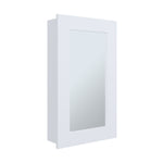 ZUN Medicine Cabinet 25.7" H, 1 Door, 3 Shelves, 1 Mirror, White B097P250882