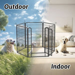 ZUN 6 Panels Heavy Duty Metal Playpen with door,39.37"H Dog Fence Pet Exercise Pen for Outdoor, Indoor 26571165