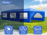 10'x30' Outdoor Party Tent with 8 Removable Sidewalls, Waterproof Canopy Patio Wedding Gazebo, Blue 65785384