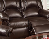 Motion Recliner Chair 1pc Glider Couch Living Room Furniture Brown Bonded Leather HS00F6676-ID-AHD