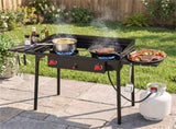 Double Burner Outdoor Propane Camp Stove, 75,000 BTU per Burner, 20 PSI Regulator, CSA Certified, 38000853