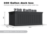 230 Gallon Large Outdoor Storage XXL Deck Box for Patio Furniture, Outdoor Cushions, Garden Tools W1163P368172