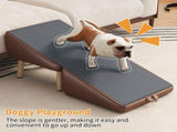 (UPGRADED) Dog Stairs for Small Dogs and Cats, Dog Ramp for Couch and Bed, Foldable 2-in-1 Wooden W2641P487640