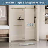 ZUN Stainless Steel Shower Door Hardware & Handles, 24D210-60G-P W1920P192124
