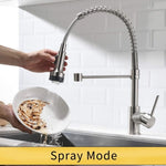 ZUN Commercial LED Kitchen Faucet with Pull Down Sprayer, Single Handle Single Lever Kitchen Sink Faucet W1932P172329