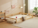 Fence with door and decking, natural wood color, painted surface, pine wood, Queen children's 90863553