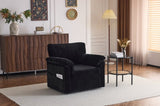 Single Chair 33 Inch Oversized Reading Chair Comfortable Cushioned Lounge Armchair Soft Chenille W1829P265018