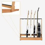 ZUN Folding Hardwood With Corrugated Metal Guitar Stand for Electric Guitar, Bass, or Acoustic 35910596